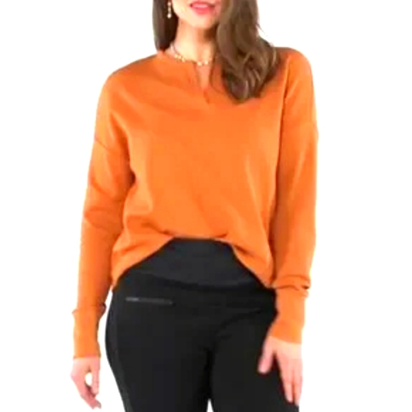 (M) CAbi Long Sleeve Top Waffle Ptp 23"×L22.5" - Picture 2 of 7